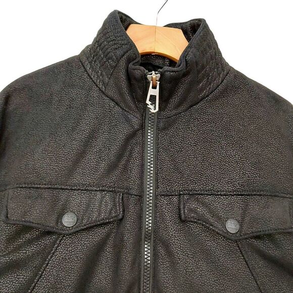 Billabong Hooded Jacket Mens Large Black Faux Suede Full Zip Travel Outdoor - Picture 3 of 11
